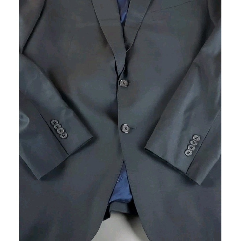 David Donahue Blazer Men 46 R Charcoal Marzotto Wool Super 150s Double Vented - Picture 7 of 16